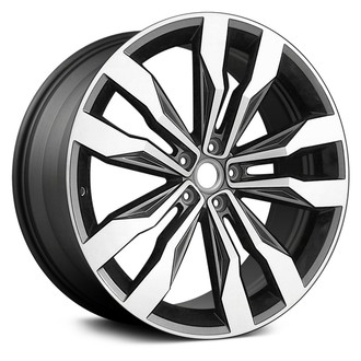 Replace® - 5 V-Spoke Machined with Charcoal Metallic Accents 21x9 Alloy Factory Wheel - Remanufactured