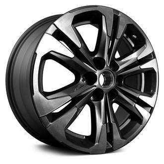 Replace® - 6 V-Spoke Machined and Dark Charcoal 17x8 Alloy Factory Wheel - Remanufactured