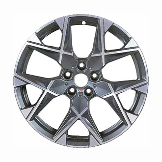 Replace® - 5 Split-Spoke Machined Medium Charcoal With Emblem 19x8.5 Alloy Factory Wheel - Remanufactured
