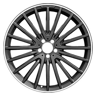 Replace® - 20-Spoke Painted Black with Machined Outer Lip 20x8 Alloy Factory Wheel - Remanufactured