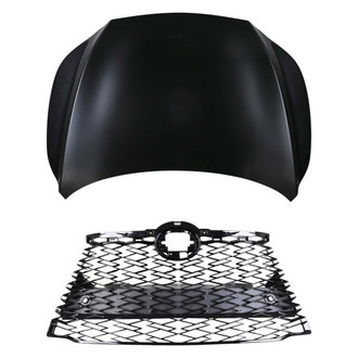 Replace® - 2-Piece (Hood Panel, Grille) (CAPA Certified)