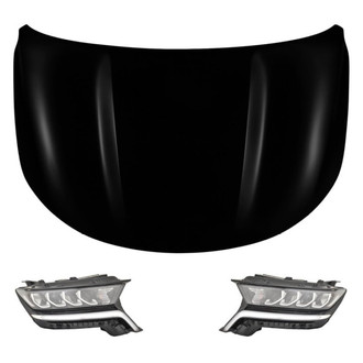 Replace® - 3-Piece Kit (Driver and Passenger Side Headlights, Hood Panel) (CAPA Certified)