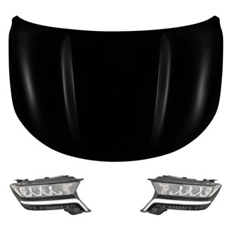 Replace® - 3-Piece Kit (Driver and Passenger Side Headlights, Hood Panel) (Standard Line)