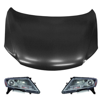 Replace® - 3-Piece Kit (Driver and Passenger Side Headlights, Hood Panel) (Standard Line)