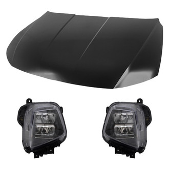 Replace® - 3-Piece Kit (Driver and Passenger Side Headlights, Hood Panel) (CAPA Certified)