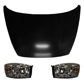 Replace® - 3-Piece Kit (Driver and Passenger Side Headlights, Hood Panel) (Value Line)