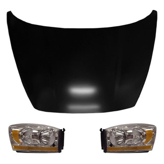 Replace® - 3-Piece Kit (Driver and Passenger Side Headlights, Hood Panel) (Value Line)