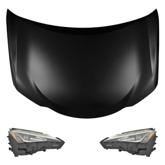 Replace® - 3-Piece Kit (Driver and Passenger Side Headlights, Hood Panel) (CAPA Certified)