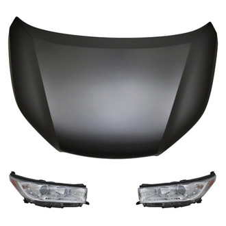 Replace® - 3-Piece Kit (Driver and Passenger Side Headlights, Hood Panel) (CAPA Certified)