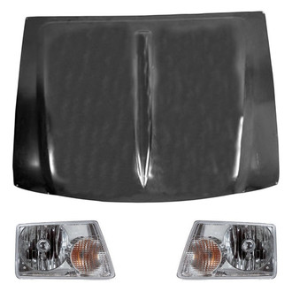 Replace® - 3-Piece Kit (Driver and Passenger Side Headlights, Hood Panel) (Value Line)