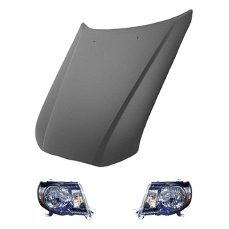 Replace® - 3-Piece Kit (Driver and Passenger Side Headlights, Hood Panel) (Value Line)