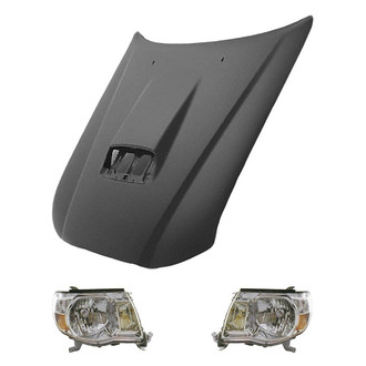 Replace® - 3-Piece Kit (Driver and Passenger Side Headlights, Hood Panel) (Value Line)