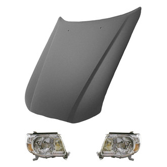 Replace® - 3-Piece Kit (Driver and Passenger Side Headlights, Hood Panel) (Value Line)