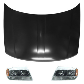 Replace® - 3-Piece Kit (Driver and Passenger Side Headlights, Hood Panel) (Value Line)