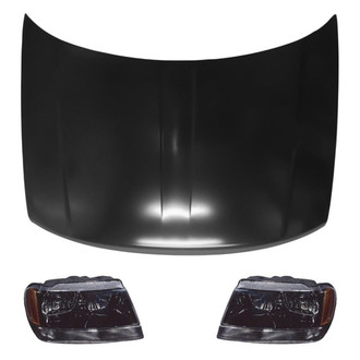 Replace® - 3-Piece Kit (Driver and Passenger Side Headlights, Hood Panel) (Value Line)