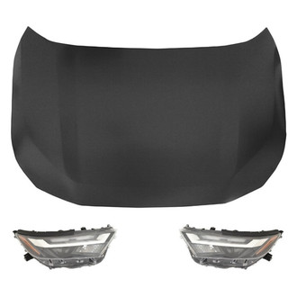 Replace® - 3-Piece Kit (Driver and Passenger Side Headlights, Hood Panel) (Standard Line)