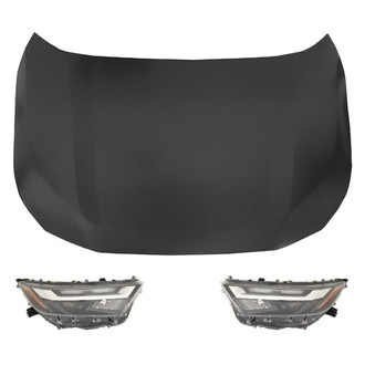 Replace® - 3-Piece Kit (Driver and Passenger Side Headlights, Hood Panel) (Standard Line)
