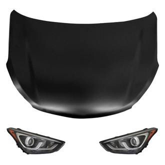Replace® - 3-Piece Kit (Driver and Passenger Side Headlights, Hood Panel) (Standard Line)