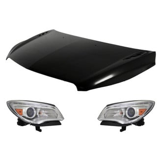 Replace® - 3-Piece Kit (Driver and Passenger Side Headlights, Hood Panel) (CAPA Certified)