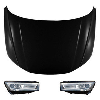 Replace® - 3-Piece Kit (Driver and Passenger Side Headlights, Hood Panel) (CAPA Certified)