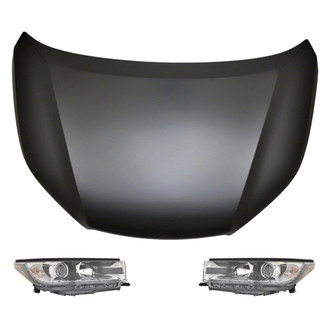 Replace® - 3-Piece Kit (Driver and Passenger Side Headlights, Hood Panel) (CAPA Certified)