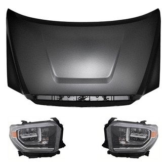 Replace® - 3-Piece Kit (Driver and Passenger Side Headlights, Hood Panel) (CAPA Certified)