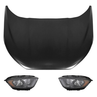 Replace® - 3-Piece Kit (Driver and Passenger Side Headlights, Hood Panel) (CAPA Certified)