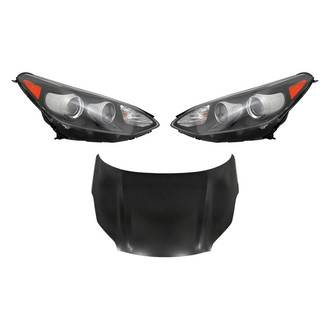 Replace® - 3-Piece Kit (Driver and Passenger Side Headlights, Hood Panel) (CAPA Certified)