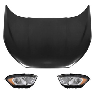 Replace® - 3-Piece Kit (Driver and Passenger Side Headlights, Hood Panel) (CAPA Certified)