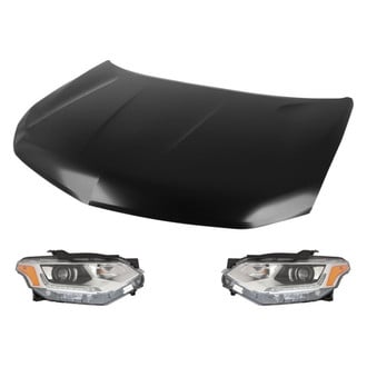 Replace® - 3-Piece Kit (Driver and Passenger Side Headlights, Hood Panel) (CAPA Certified)