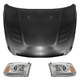 Replace® - 3-Piece Kit (Driver and Passenger Side Headlights, Hood Panel) (Standard Line)