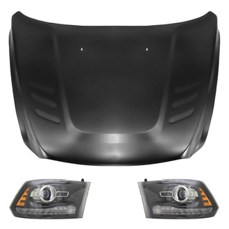 Replace® - 3-Piece Kit (Driver and Passenger Side Headlights, Hood Panel) (Standard Line)