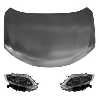 Replace® - 3-Piece Kit (Driver and Passenger Side Headlights, Hood Panel) (Standard Line)