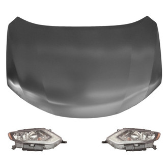 Replace® - 3-Piece Kit (Driver and Passenger Side Headlights, Hood Panel) (Standard Line)