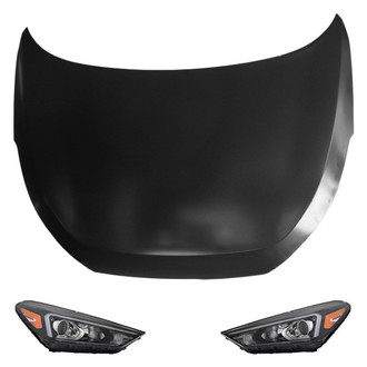 Replace® - 3-Piece Kit (Driver and Passenger Side Headlights, Hood Panel) (Standard Line)