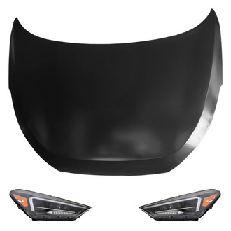 Replace® - 3-Piece Kit (Driver and Passenger Side Headlights, Hood Panel) (Standard Line)
