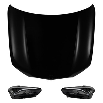 Replace® - 3-Piece Kit (Driver and Passenger Side Headlights, Hood Panel) (Standard Line)