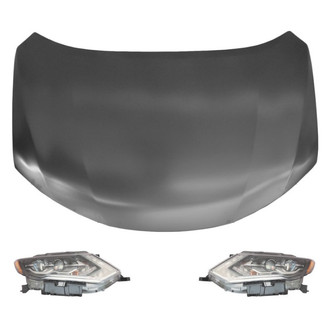 Replace® - 3-Piece Kit (Driver and Passenger Side Headlights, Hood Panel) (Standard Line)