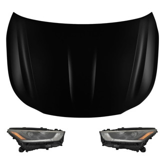 Replace® - 3-Piece Kit (Driver and Passenger Side Headlights, Hood Panel) (Standard Line)