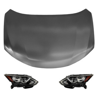 Replace® - 3-Piece Kit (Driver and Passenger Side Headlights, Hood Panel) (Standard Line)