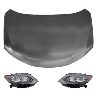 Replace® - 3-Piece Kit (Driver and Passenger Side Headlights, Hood Panel) (Standard Line)