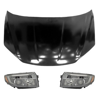 Replace® - 3-Piece Kit (Driver and Passenger Side Headlights, Hood Panel) (Standard Line)