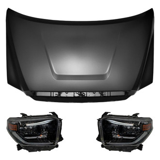 Replace® - 3-Piece Kit (Driver and Passenger Side Headlights, Hood Panel) (Standard Line)