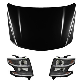 Replace® - 3-Piece Kit (Driver and Passenger Side Headlights, Hood Panel) (Standard Line)