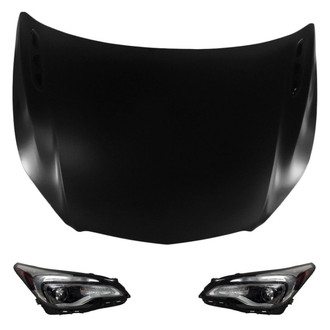 Replace® - 3-Piece Kit (Driver and Passenger Side Headlights, Hood Panel) (Standard Line)