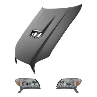 Replace® - 3-Piece Kit (Driver and Passenger Side Headlights, Hood Panel) (Value Line)