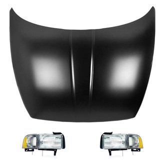 Replace® - 3-Piece Kit (Driver and Passenger Side Headlights, Hood Panel) (Value Line)