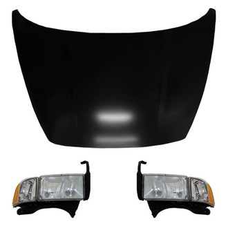 Replace® - 3-Piece Kit (Driver and Passenger Side Headlights, Hood Panel) (Value Line)