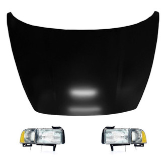 Replace® - 3-Piece Kit (Driver and Passenger Side Headlights, Hood Panel) (Value Line)