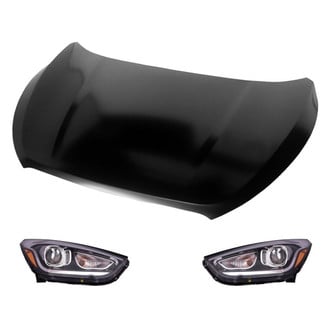 Replace® - 3-Piece Kit (Driver and Passenger Side Headlights, Hood Panel) (Brand New OE)